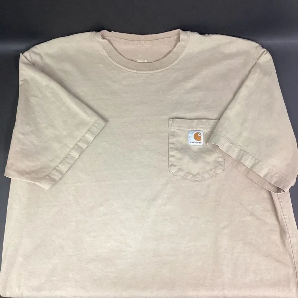 Carhartt Relaxed Fit Short-Sleeve Shirt Men Sz Large Blue & Tan Lot *Distressed* - Picture 11 of 16